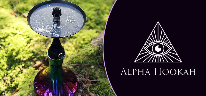 Alpha Hookah лого и фото кальяна